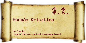 Hermán Krisztina névjegykártya